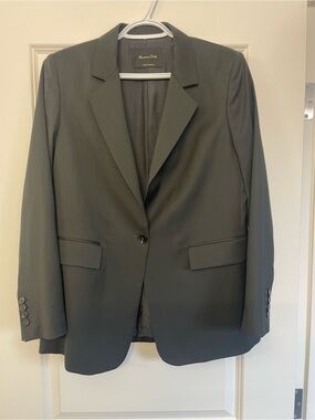 Massimo Dutti 100% Fine Wool Tailored Single-Button Blazer | Size 6 - Black